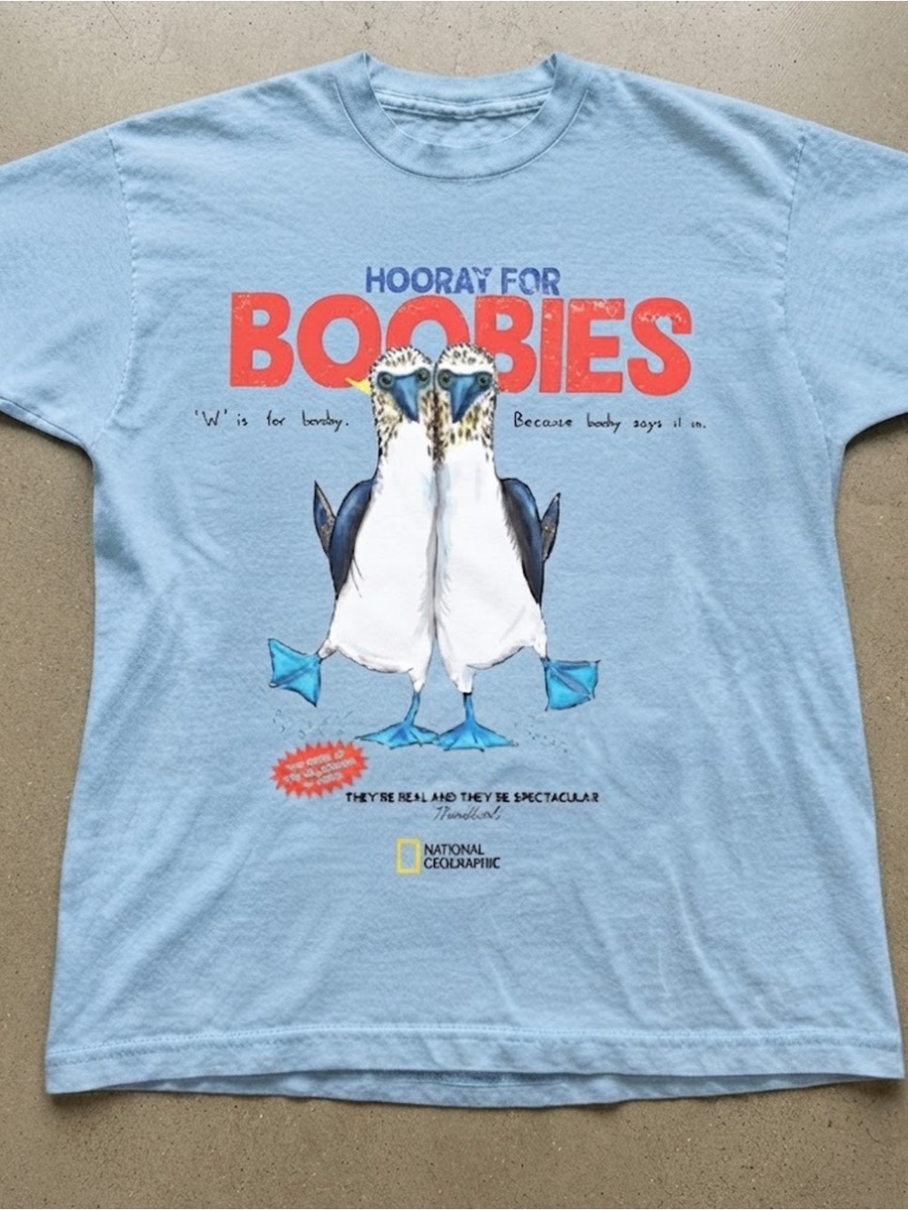 Funny Blue Footed Boobies Animal Light Blue Gildan T-shirt
